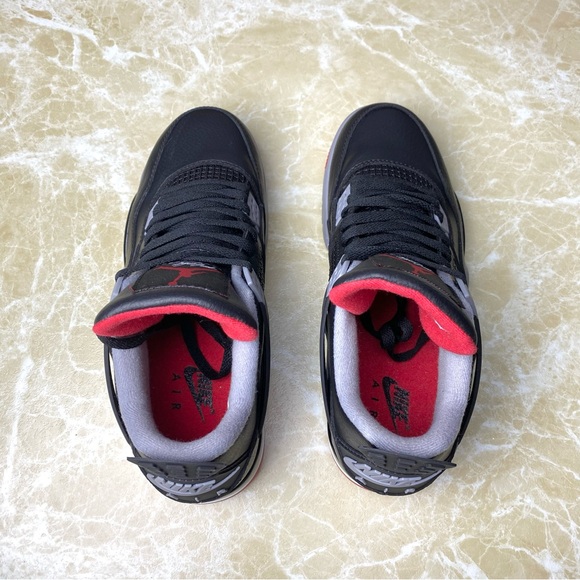 Jordan 4 Retro Bred Reimagined -Men's Black/ Gray Sneakers Shoes - Picture 7 of 10